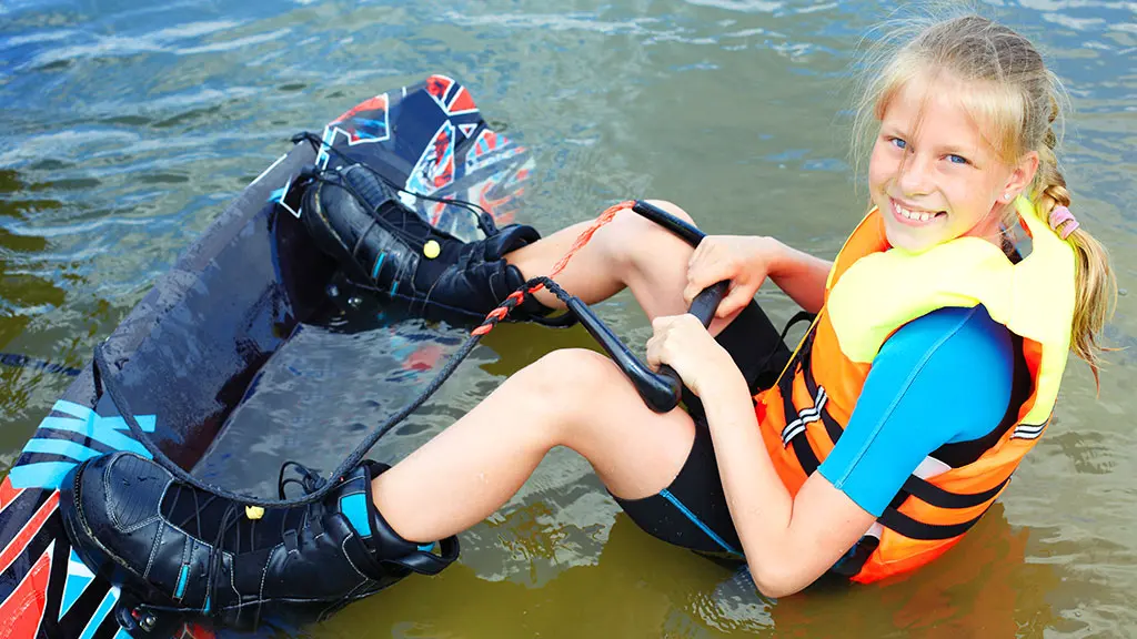 Wake boarding at overnight camp in PA